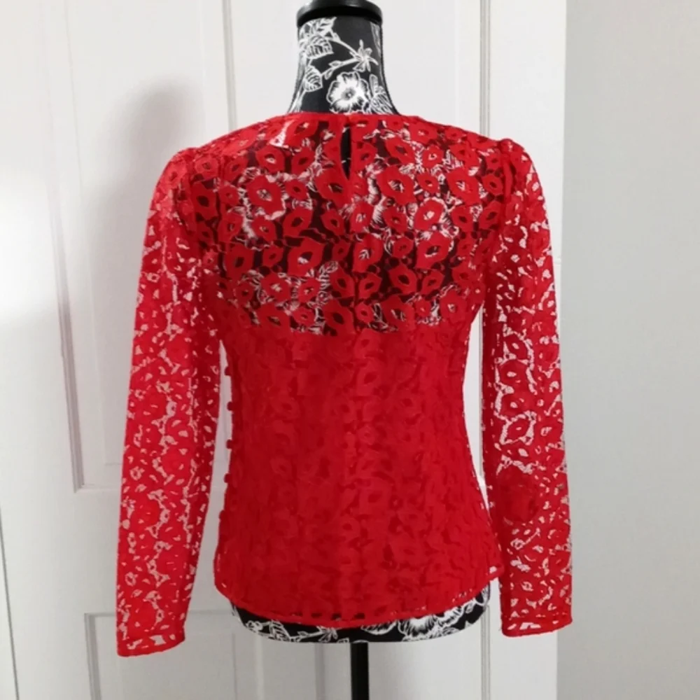 ❤RARE Milly❤ - "Kissing Lips" Lace Top w/Camisole - Picture 2 of 16